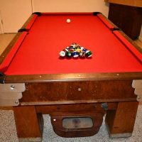 Rare Antique Vintage Art Deco Saunier Wilhem Slate Pool Table and Accessories